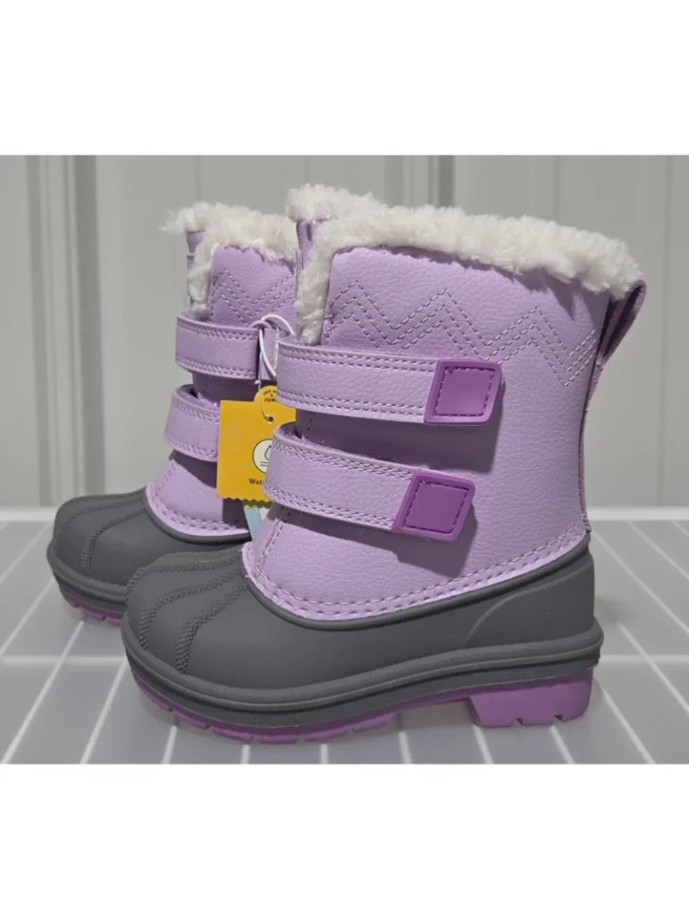 Cat & Jack Denver Toddler Girls' Purple Dual Hook & Loop Strap Snow Boots
